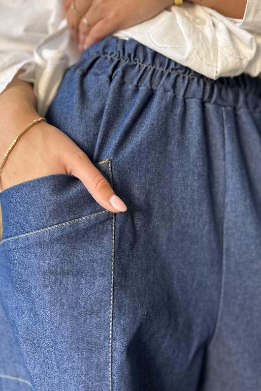 Essential Stretch Shelby Barrel Jean Dark Denim 